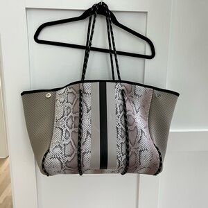 Source Unknown Snakeskin and Gray Tote